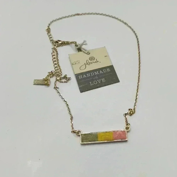 Jil Zarah horizontal bar necklace goldtone phoenix NWT - Picture 1 of 6